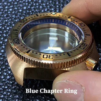 44mm Ceasul Piese de Cristal Safir Abalone broasca Testoasa de Bronz CUSN8 Ton Uita-te la Cazul Potrivit pentru NH35A/NH36A Mișcarea Automată
