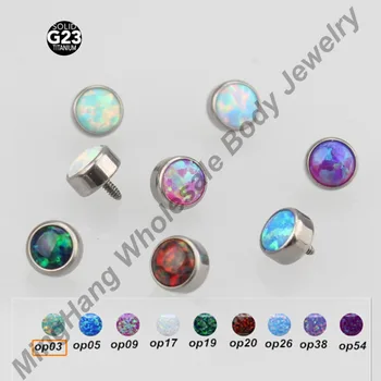 Amestecat 9 Culoare Opal Topuri Titan G23 Interior De Ancorare Dermic Piele Scafandru Buze Piercing Bijuterii