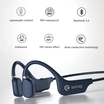 Sanag A5S Ultra Lungi de Așteptare Conducție Osoasă setul cu Cască Bluetooth 9D HIFI Efecte de Sunet Funcția de Apel / Muzică de Sprijin pentru Căști