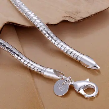 Cadou de crăciun Noi placat cu argint Moda Bijuterii 4MM Șarpe bratari de Lanț&brățară en-Gros bijuterii SMTH159