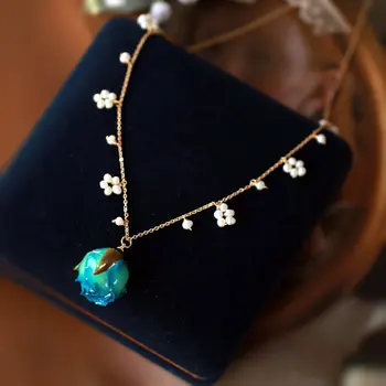 SINZRY originale bijuterii vintage handmade naturale de apă dulce pearl flori uscate femei coliere coliere