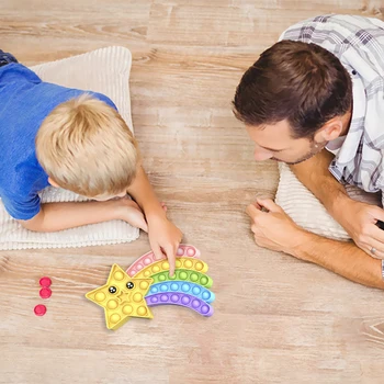 În Formă de stea Push Rainbow Bubble Senzoriale Frământa Autism Nevoie Specială de Relief de Stres pentru Adulți Copii Anti Stres Jucării dropshipping