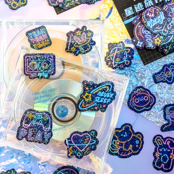 40 buc/pack Papetărie Laser autocolante estetice Kawaii DIY Scrapbooking Jurnal Album notebook-uri Stick Eticheta premium netflix