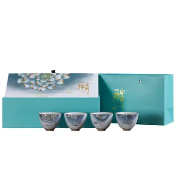 Ru Ware Ceașcă De Ceai Din Ceramica Kung Fu Ceașcă De Ceai Singur Master Cup Ru-Portelan Gracked Glazura 4 Bei Tao Zhuang Cadouri Ceremonial Cupa