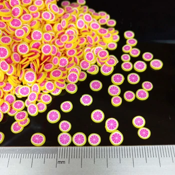 20g/lot 6mm Grapefruit Polimer Fierbinte Lut Moale Bombonele Colorate pentru a Meserii DIY Mici Drăguț de Fructe din plastic klei Noroi Particule