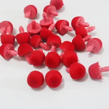 100buc/lot 14/16/20/25/30/35/40/45mm culoare roșie flocking forma de ciuperci jucărie nas + soft de spălare pentru diy papusa constatări-opțiune dimensiune