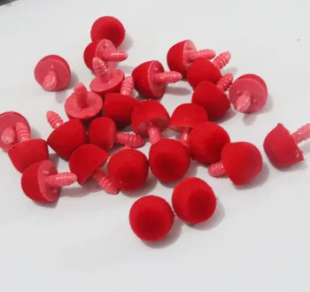 100buc/lot 14/16/20/25/30/35/40/45mm culoare roșie flocking forma de ciuperci jucărie nas + soft de spălare pentru diy papusa constatări-opțiune dimensiune