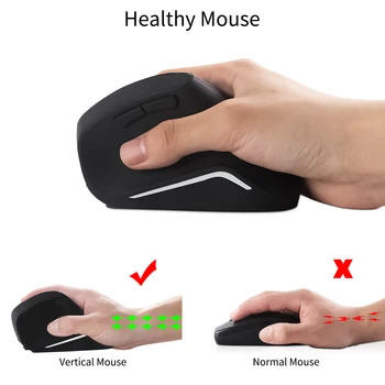 Wireless Ergonomic Vertical Mouse-ul Rechargeable Gaming Mouse de Calculator USB Optic Mause Birou Încheietura mâinii Șoareci Sănătoși Pentru PC Gamer