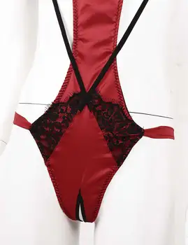 Lenjerie intima femei lenjerie cu gaură Bodysuit îmbrăcăminte de noapte dintr-O bucata Bretele Reglabile 1/4 Underwired Cupe Backless Bodysuit
