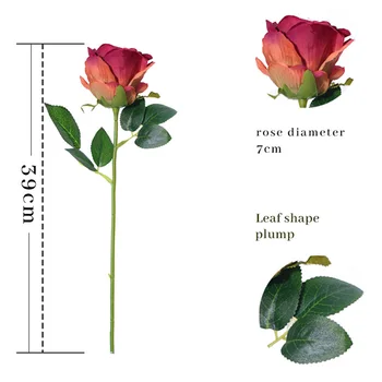 PETRECERE de BUCURIE 10buc 39CM Fals Trandafir de Mătase Artificială Buchet de Flori pentru Nunta Buchet de Mireasa Petrecere Acasă la Grădină Meserii DIY Decorare