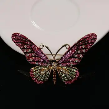 Femei Brosa Fluture Zircon Incrustate Email Pin Eșarfă Pin Cadou Romantic pentru Fete