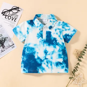 Hawaii Stil Baieti Copii T-Shirt de Sus Tie dye Print Haine pentru Copii Toddler Vara Tricouri Topuri Haine 18M-6M