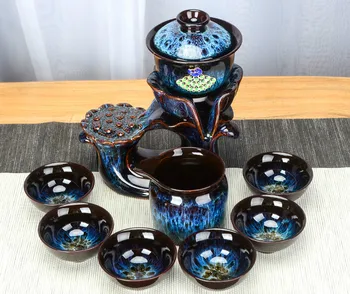 Om leneș Teaware Mic Set de uz Casnic din Ceramica Kung Fu Arta de Ceai Ceainic Ceasca de Ceai pentru Birou Oaspeții Fericit ceainic de lux, set de ceai