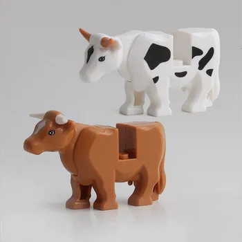 Duplo Animale Serie Set De Fermă Lapte De Vaca Dimensiuni Mari Blocuri De Constructii Montaj Accesorii De Vacă Drăguț Copil Educație Jucarii