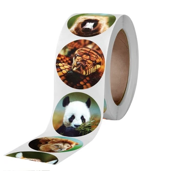 Zoo Autocolante Recompensa Elevii Motivaționale Autocolante Rola pentru Copii Tigru, Panda Pisica Animal de Papetărie Etichete Autocolante 50-500pcs