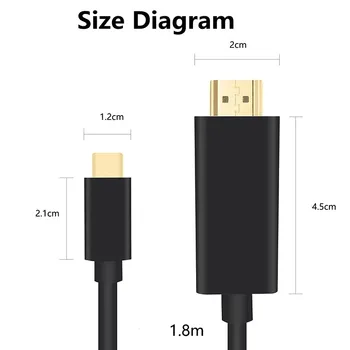 Tip C pentru HDMI USB 3.1 Cablu HDMI Convertor USB 3.1 HD Extinde Adaptor pentru Macbook