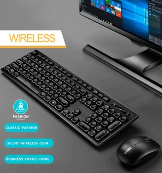 2.4 GHz Wireless Keyboard Mouse-Set Alb Negru 104 Taste Office Mouse si Tastatura de Gaming Pieptene pentru Laptop Notebook PC-ul de Calculator