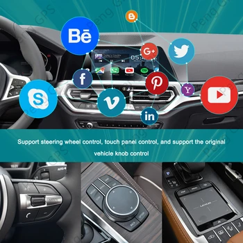 Carplay Adaptor pentru Dodge Challenger Sistem de Divertisment Auto Android 9.0 Wireless Oglindire Video Player de Navigare Radio TV
