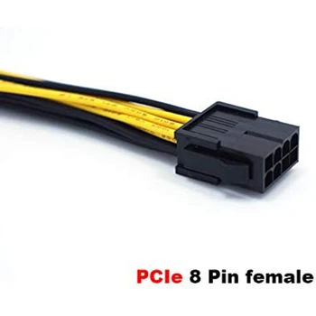 PCIe 8 Pini la 2 x 8 Pini (6+2) PCI Express Adaptor Cablu de Alimentare PCIE Y Splitter Cablu de Extensie De 8 Inci