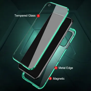 360° Magnetic Flip case Pentru Xiaomi Mi 10T Pro 5G Xiomi MI10T 10TPro 10 T Dublu Partea Sticla de Protectie pe Capacul Telefonului Coque