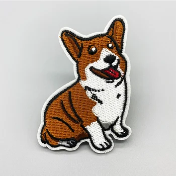 Câine Corgi patch-uri Brodate Fier Pe Haine Pentru Autocolante Îmbrăcăminte en-Gros de Desene animate Insigne Aplicatiile DIY Cusut Decorative