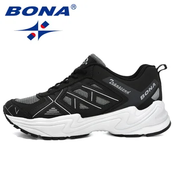 BONA 2021 Noi Designeri Populare Adidași Bărbați Respirabil Pantofi de Funcționare de Înaltă Calitate, Platforma Indesata Pantofi Sport Barbat Pantofi de Jogging