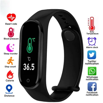 2021 Temperatura Corpului Band 4 De Fitness Brățară Sport Bratara Rata De Inima Tensiunea Ecran Color Smart Watch Pentru Barbati Femei
