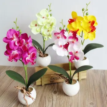 Simulare de Flori de Lux cu Patru Fluture Orhidee Miez de Plante Bonsai aranjamente florale Accesorii FBS889
