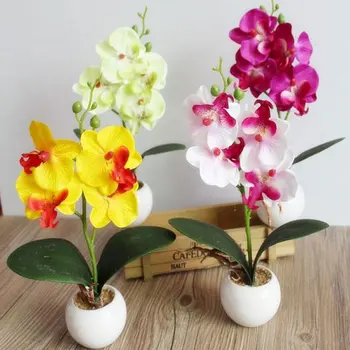 Simulare de Flori de Lux cu Patru Fluture Orhidee Miez de Plante Bonsai aranjamente florale Accesorii FBS889