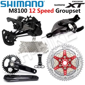 SHIMANO DEORE XT M8100 Groupset 32T 34T 36T 170 175 mm Angrenajul Mountain Bike Groupset 1x12 Viteza CSMZ901 M8100 Schimbătorul Spate